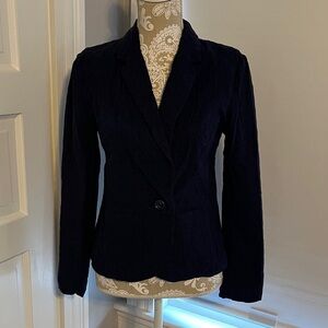 Size 4 GAP Women's Navy Single-Button Blazer Eyelet